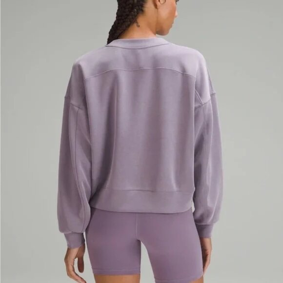 Softstreme Perfectly Oversized Cropped Crewneck Sweatshirt in Purple Ash - Picture 2 of 5